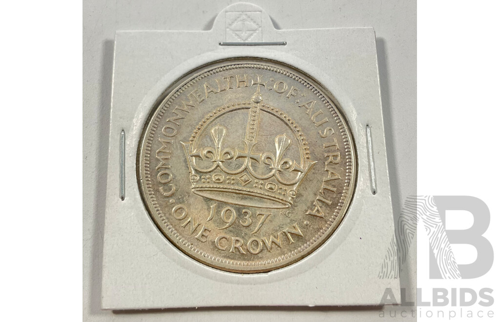 Australian 1937 KGVI Silver Crown .925