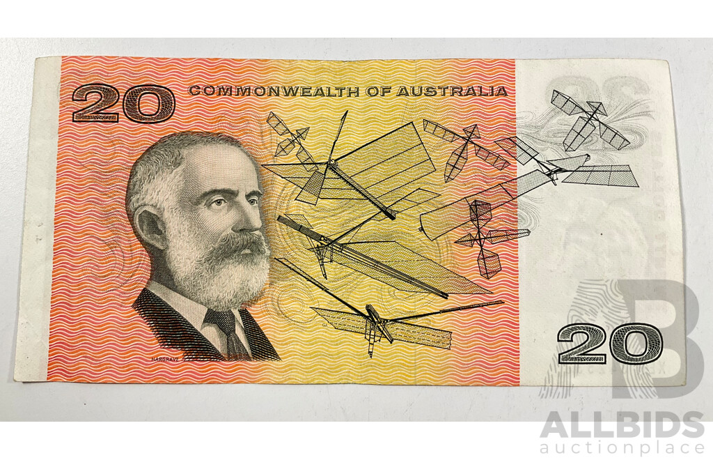 Australian 1968 Twenty Dollar Note, Phillips/Randall R403, XEH 842538