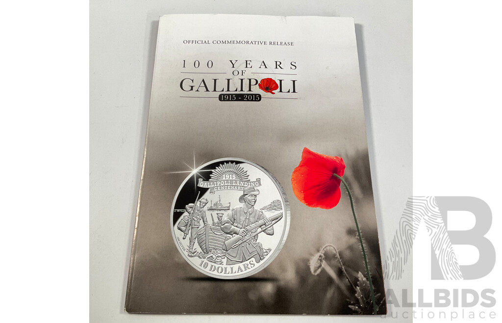 Kiribati Macquarie Mint 2015 Silver Ten Dollar Coin, Gallipoli Landing .500