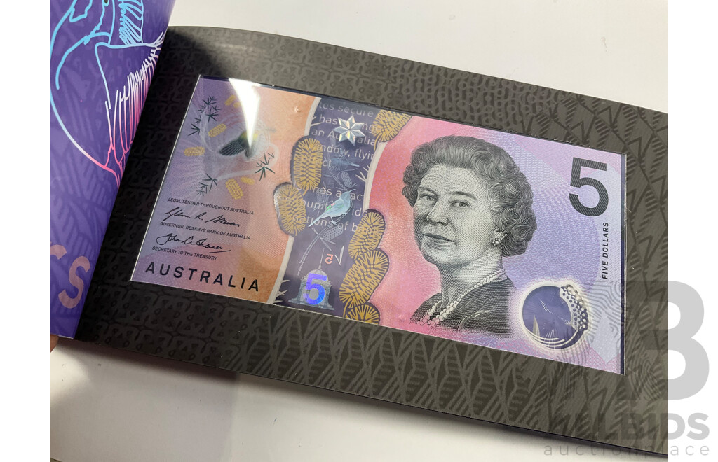 Australian 2016 UNC Five Dollar Note, Next Generation with USA 2000 Denver and Philadelphia UNC Coin Sets
