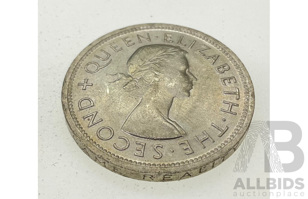 Southern Rhodesia 1953 Silver Half Crown, 100th Birthday of Cecil Rhodes .500