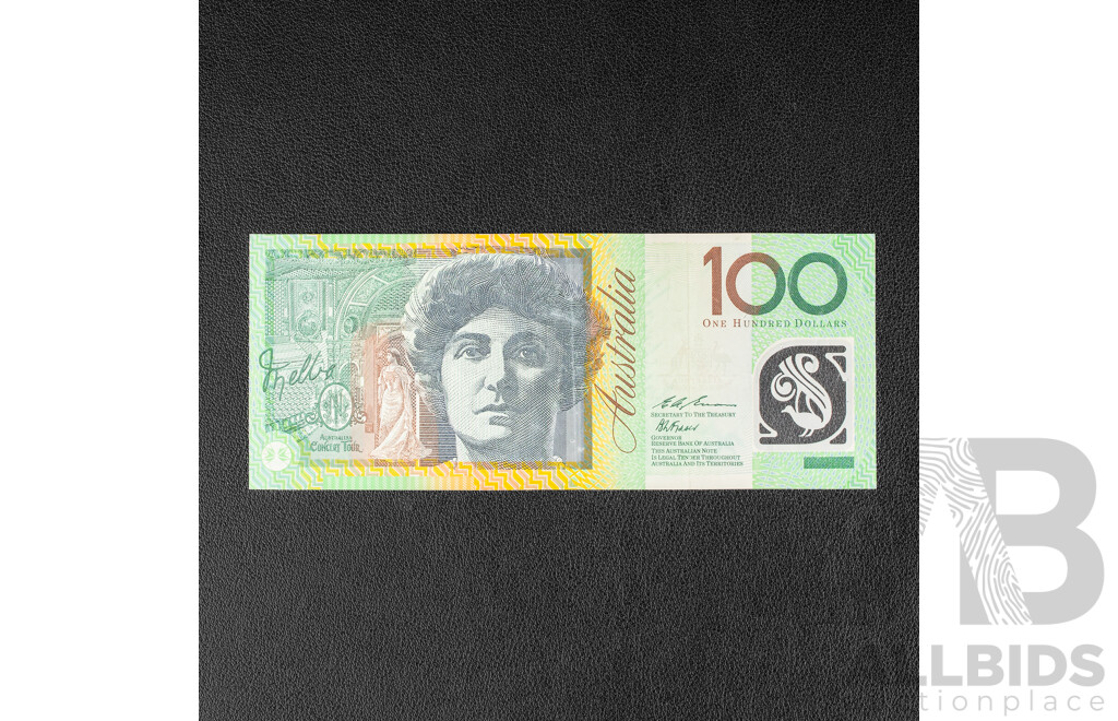 Australian 1996 One Hundred Dollar Note, Fraser/Evans, Test Note R616T