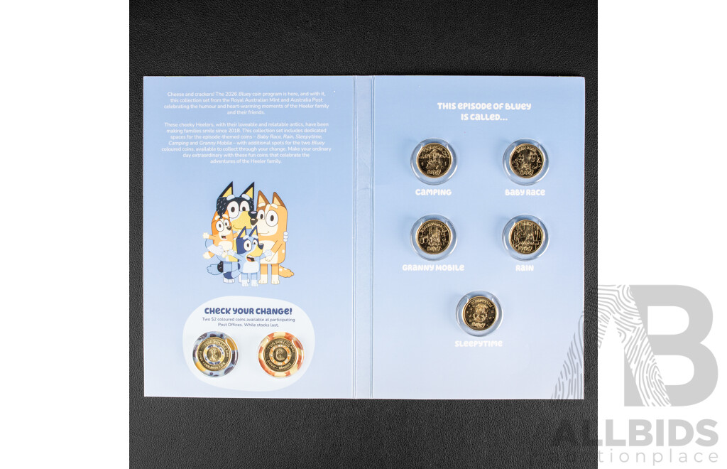 Australian RAM 2024 and 2026 Bluey One and Two Dollar Coin Sets
