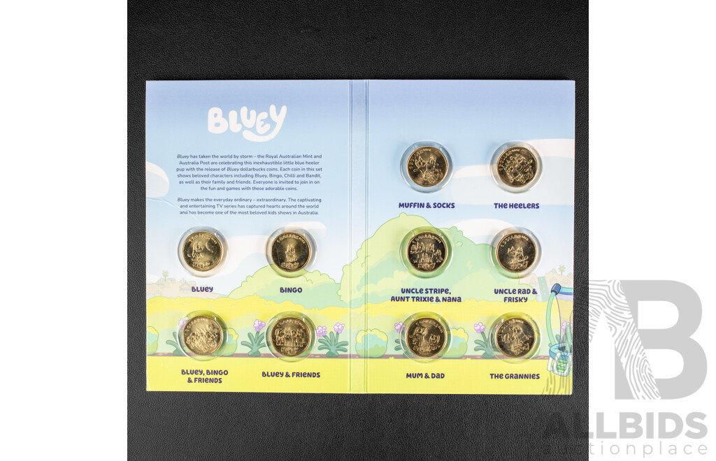 Australian RAM 2024 and 2026 Bluey One and Two Dollar Coin Sets