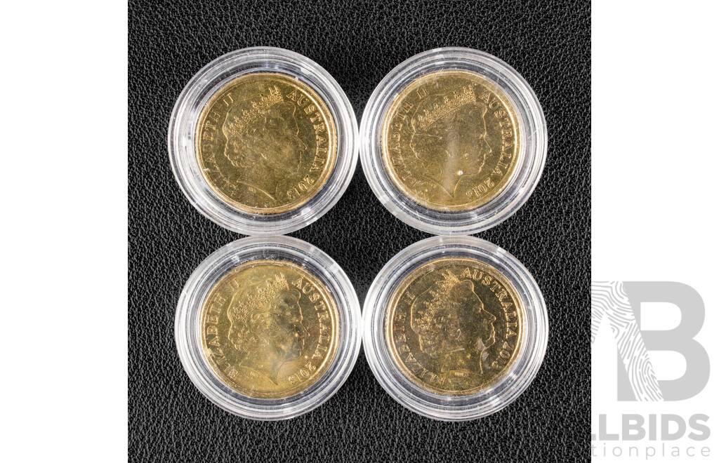 Four Australian 2013 UNC Two Dollar Coins, 60th Anniversary QE2 Coronation