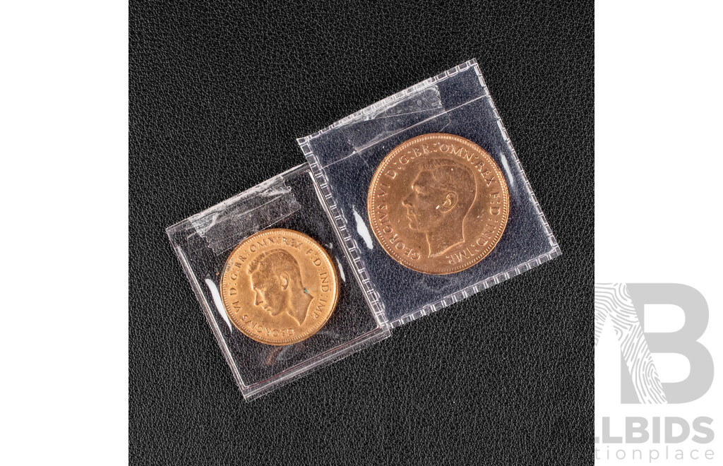 Eighteen Australian Fifty Cent Coins Spanning 1970 to 2015 with 1946 Penny and Half Penny