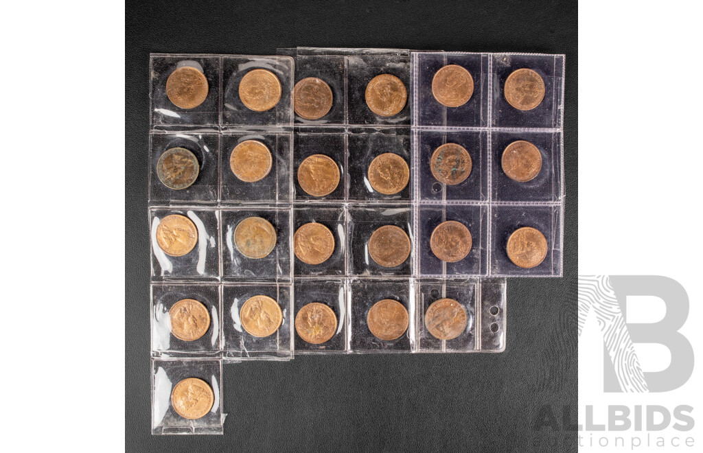 Australian Pennies, Examples Spanning 1911 to 1964