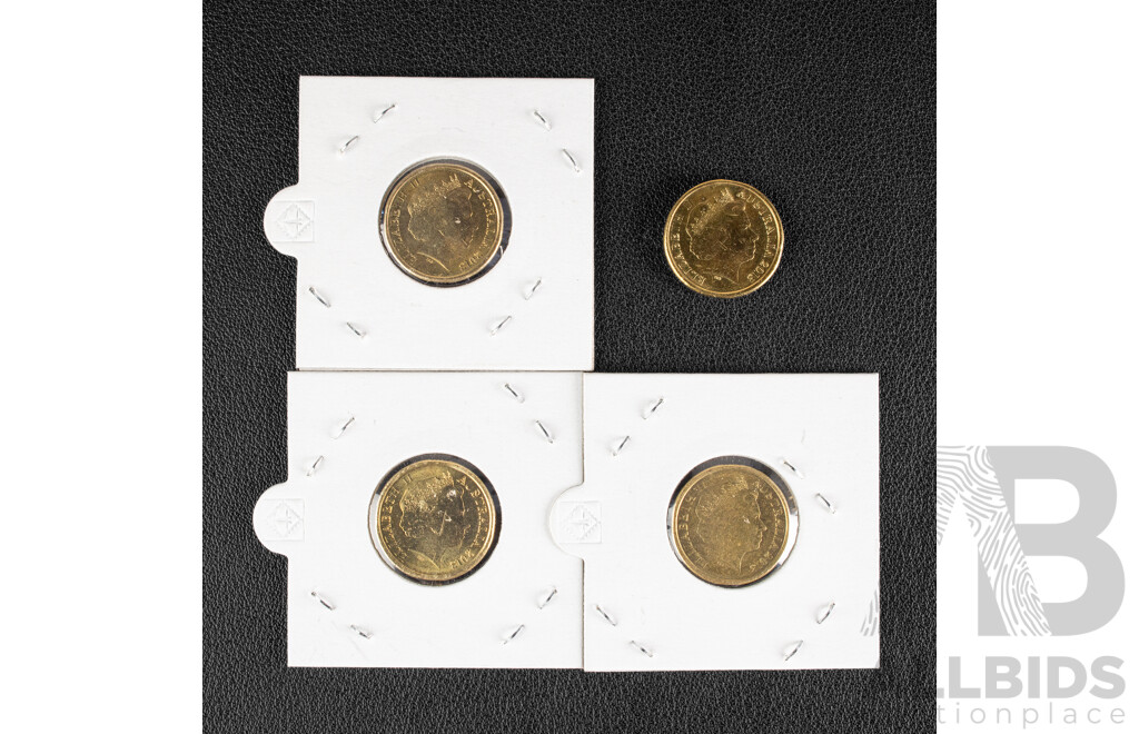 Four Australian 2013 Two Dollar Coins, 60th Anniversary QE2 Coronation