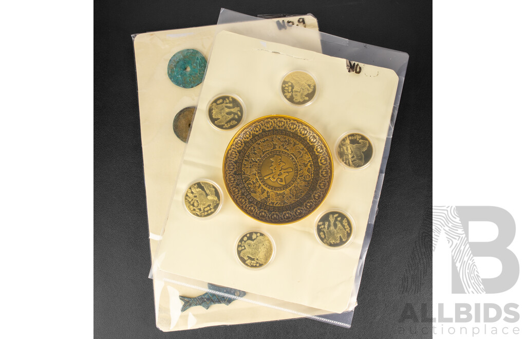 Collection of Vintage Chinese Coins and Pendants