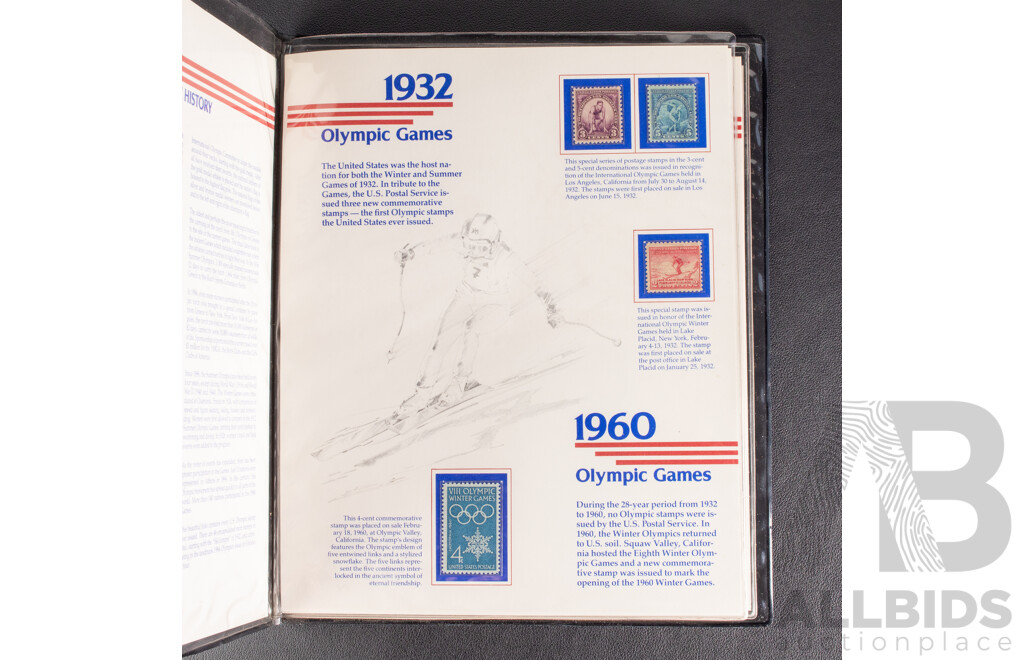 New Zealand Zeapex 1980 Stamp Album, United States Olympic Mint Stamp Folio, Spain 1980 Coin Set, 1878 Five Centimos Coin