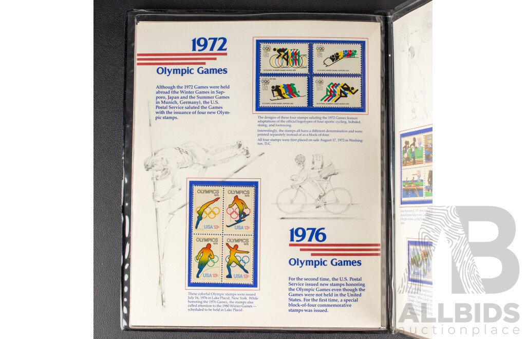 New Zealand Zeapex 1980 Stamp Album, United States Olympic Mint Stamp Folio, Spain 1980 Coin Set, 1878 Five Centimos Coin