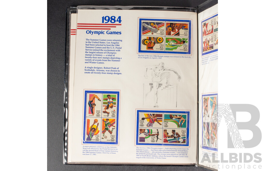 New Zealand Zeapex 1980 Stamp Album, United States Olympic Mint Stamp Folio, Spain 1980 Coin Set, 1878 Five Centimos Coin