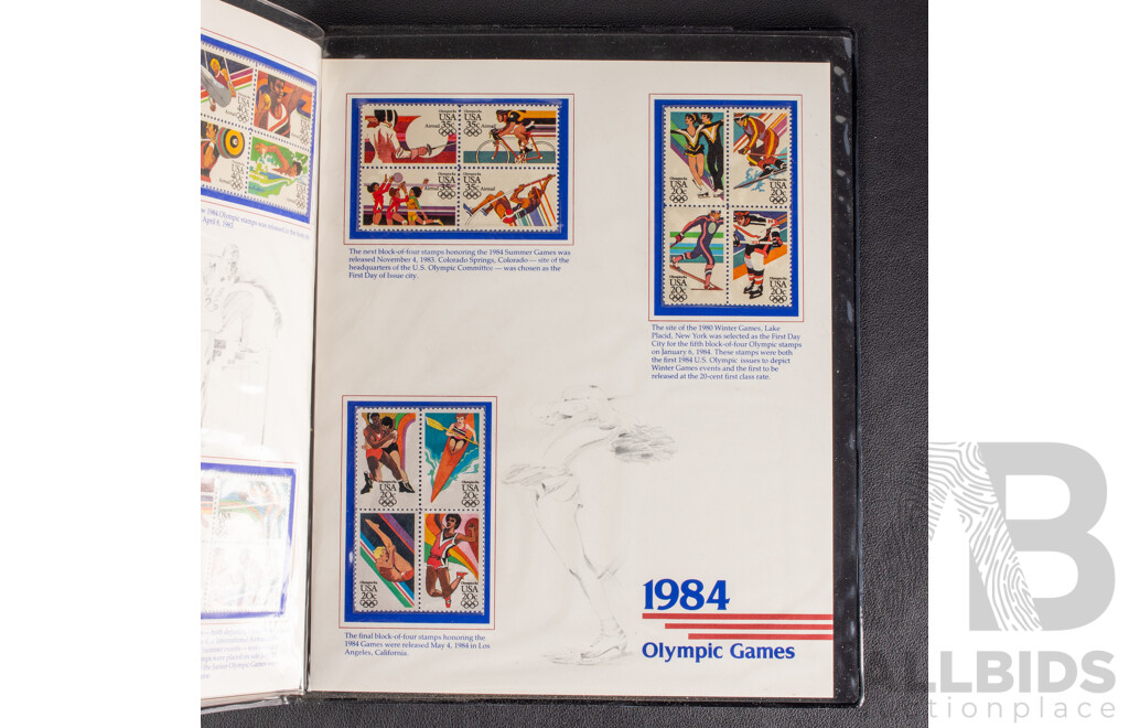 New Zealand Zeapex 1980 Stamp Album, United States Olympic Mint Stamp Folio, Spain 1980 Coin Set, 1878 Five Centimos Coin