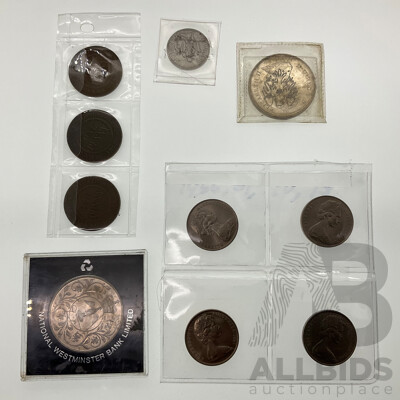 Three Australian KGV Pennies Including 1911, 1912, 1920 Four High Grade Twenty Cents, 1966, 1967, 1970, 1973, United Kingdom 1977 Jubilee Crown, 1980 Queen Mother Crown, Austria 1947 One Shilling