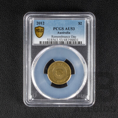 Australian 2012 Commemorative Two Dollar Coin, Remembrance, Graded PCGS AU53