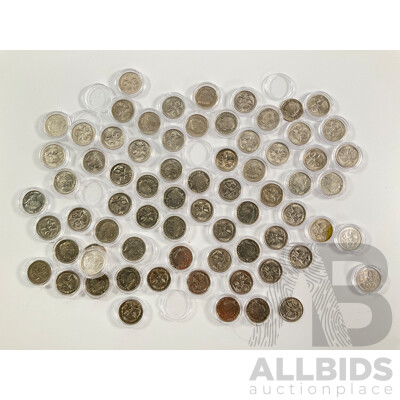 Collection of Australian Encapsulated Five Cent Coins
