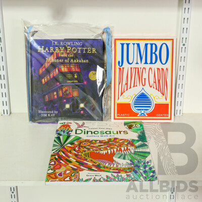 Harry Potter and the Prisoner of Azkaban, J.K. Rowling, Colour Your Own Dinosaurs Wall Gallery Book and Jumbo Playing Cards