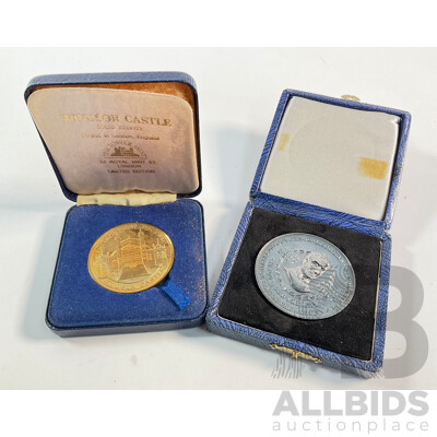 Australian 1967 Coin Associates Governor Lachlan Macquarie Silver  Medallion, UK Towe Mint Windsor Castle Bronze Medallion