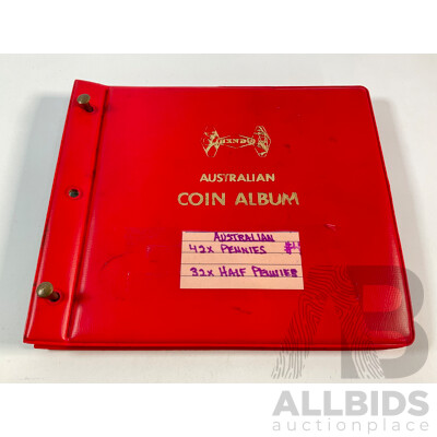 Album of Australian Pennies and Half Pennies, Examples Spanning 1911 to 1964