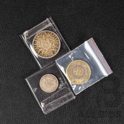 Australian 2013 Two Dollar Coin, QE2 Coronation with France 1916 Silver One Franc, India 1901 Silver Two Annas