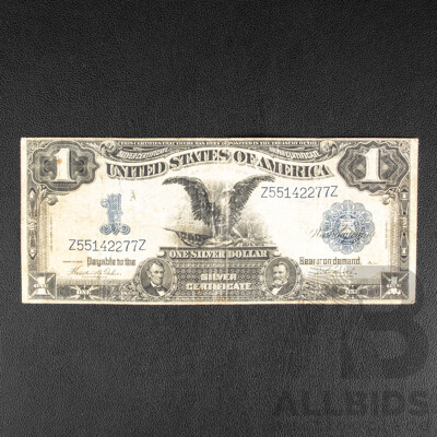 USA 1899 One Dollar Silver Certificate 'Black Eagle Note'