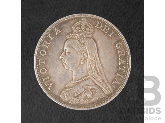 United Kingdom 1887 QV Silver Double Florin .925
