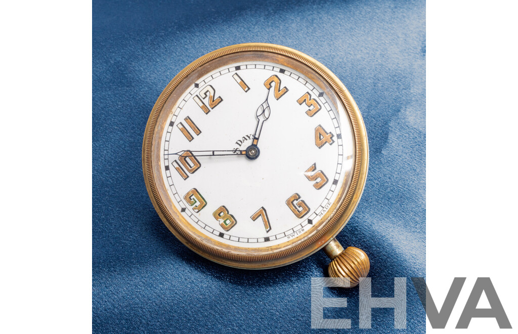 8 Days Brevet Swiss Made Travel Clock - (Circa 1910s - 1930s)