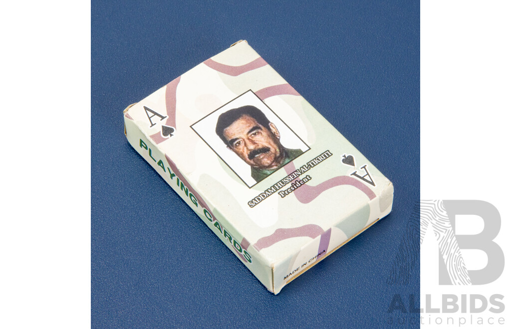 Most Wanted 2003 Propaganda Playing Cards, Saddam Hussein, Muzahim Saab Hasan