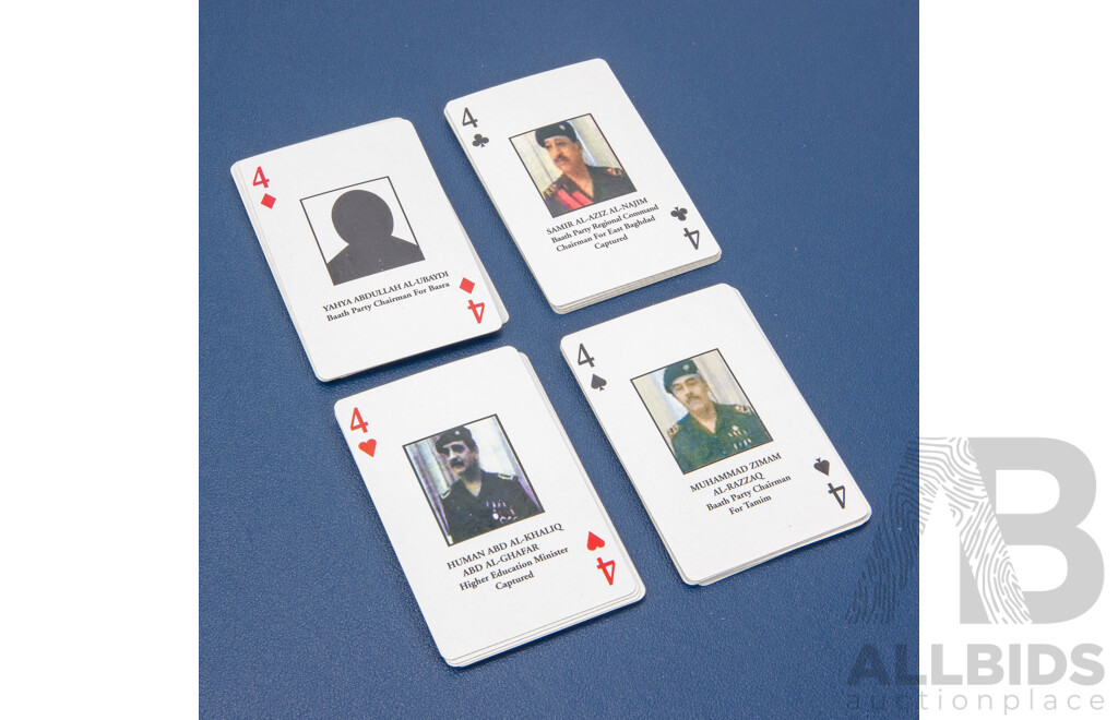 Most Wanted 2003 Propaganda Playing Cards, Saddam Hussein, Muzahim Saab Hasan