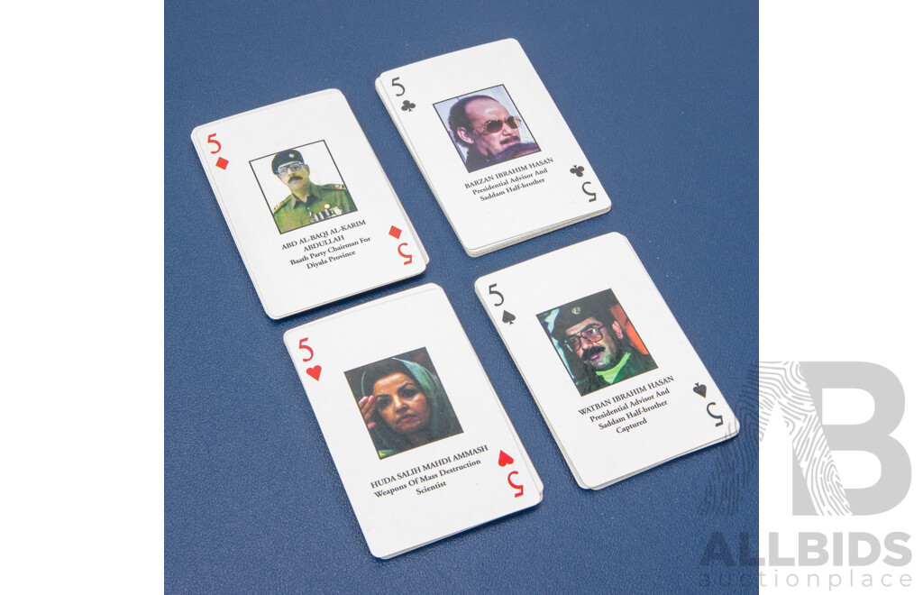 Most Wanted 2003 Propaganda Playing Cards, Saddam Hussein, Muzahim Saab Hasan