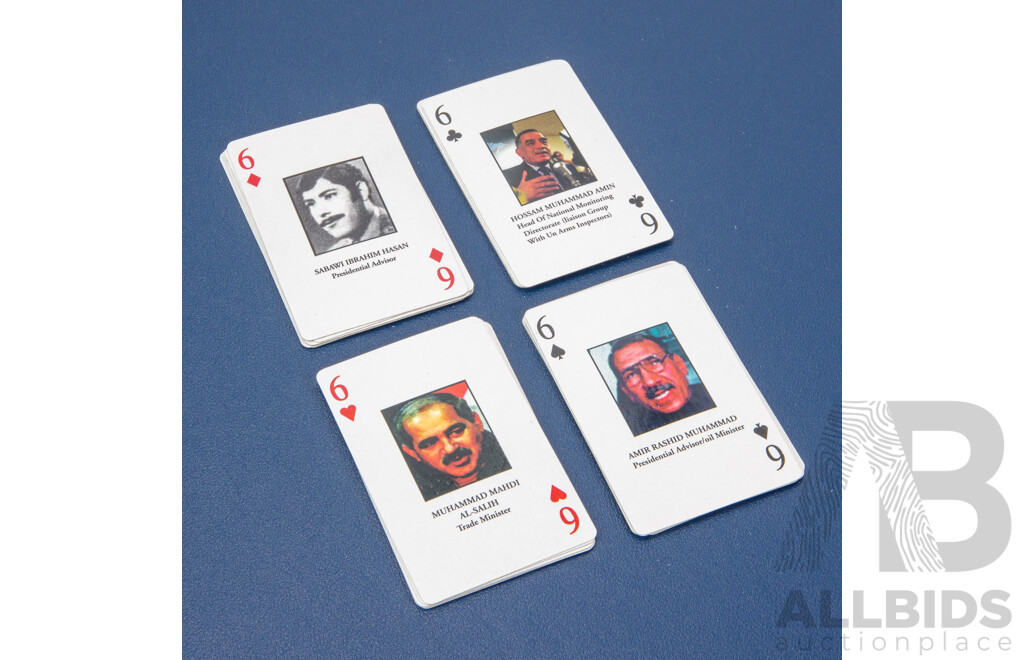 Most Wanted 2003 Propaganda Playing Cards, Saddam Hussein, Muzahim Saab Hasan