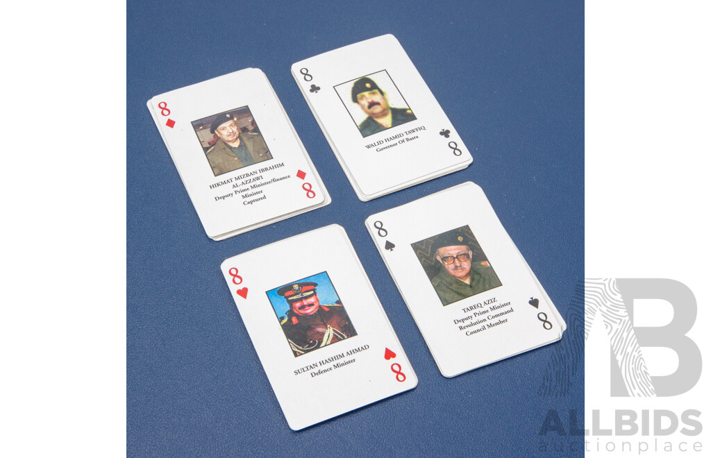 Most Wanted 2003 Propaganda Playing Cards, Saddam Hussein, Muzahim Saab Hasan