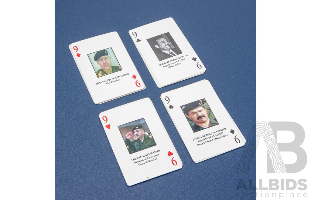 Most Wanted 2003 Propaganda Playing Cards, Saddam Hussein, Muzahim Saab Hasan