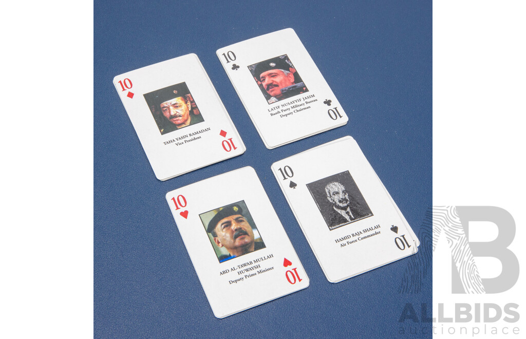 Most Wanted 2003 Propaganda Playing Cards, Saddam Hussein, Muzahim Saab Hasan