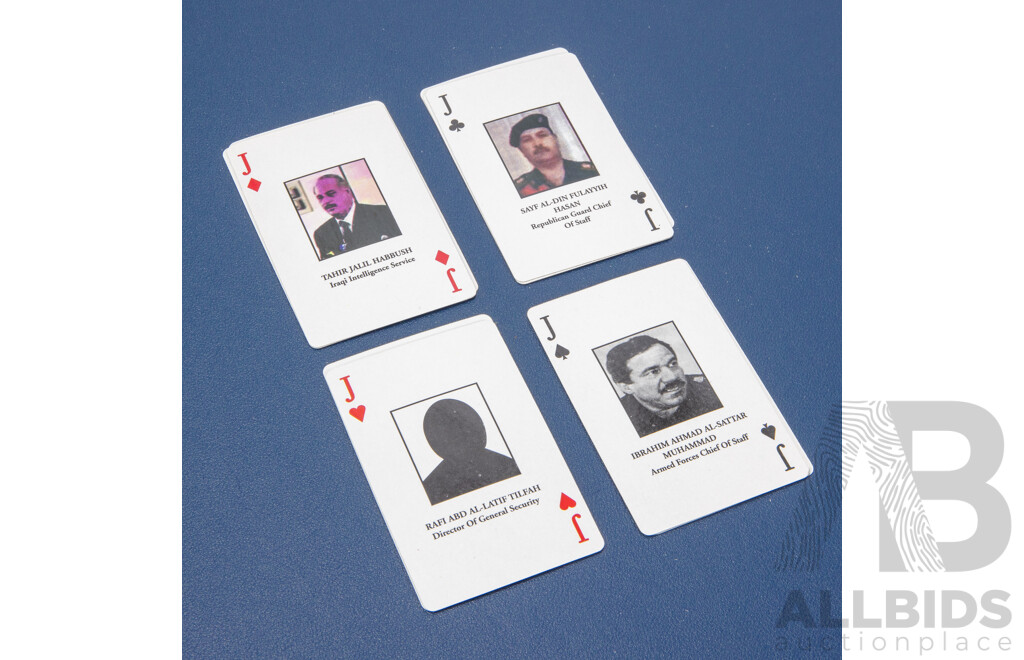 Most Wanted 2003 Propaganda Playing Cards, Saddam Hussein, Muzahim Saab Hasan