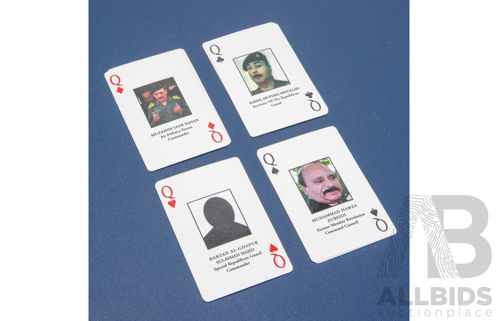 Most Wanted 2003 Propaganda Playing Cards, Saddam Hussein, Muzahim Saab Hasan
