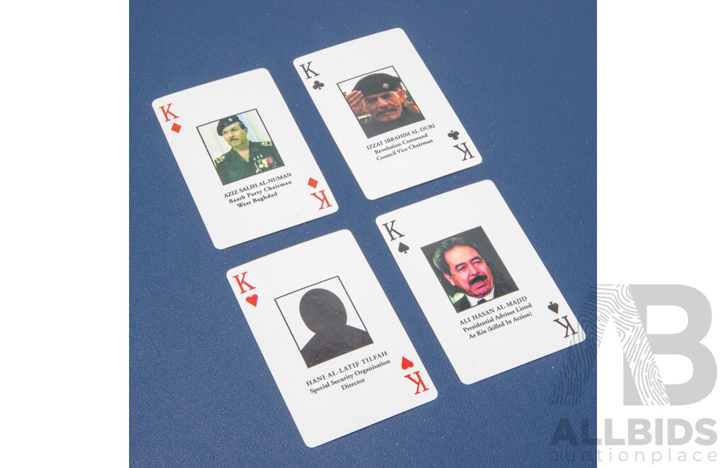 Most Wanted 2003 Propaganda Playing Cards, Saddam Hussein, Muzahim Saab Hasan