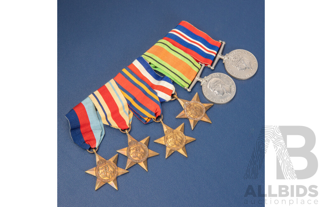 Collection of Word War Two Army Medals Including 1939-1945 Star, The Africa Star, The Burma Star, The France and Germany Star, The Defence Medal