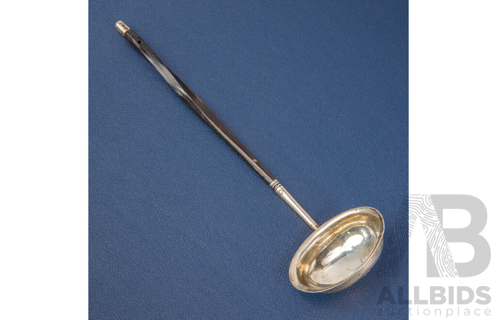 Antique Sterling Silver Toddy Ladle with Barley Twist Handle