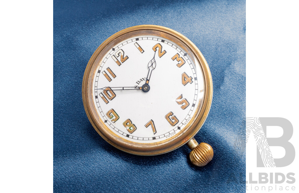 8 Days Brevet Swiss Made Travel Clock - (Circa 1910s - 1930s)