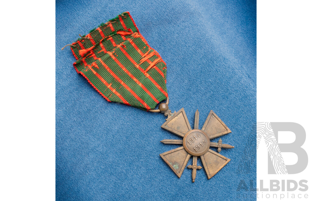 French WW1 Croix De Guerre 1914-15 Medal
