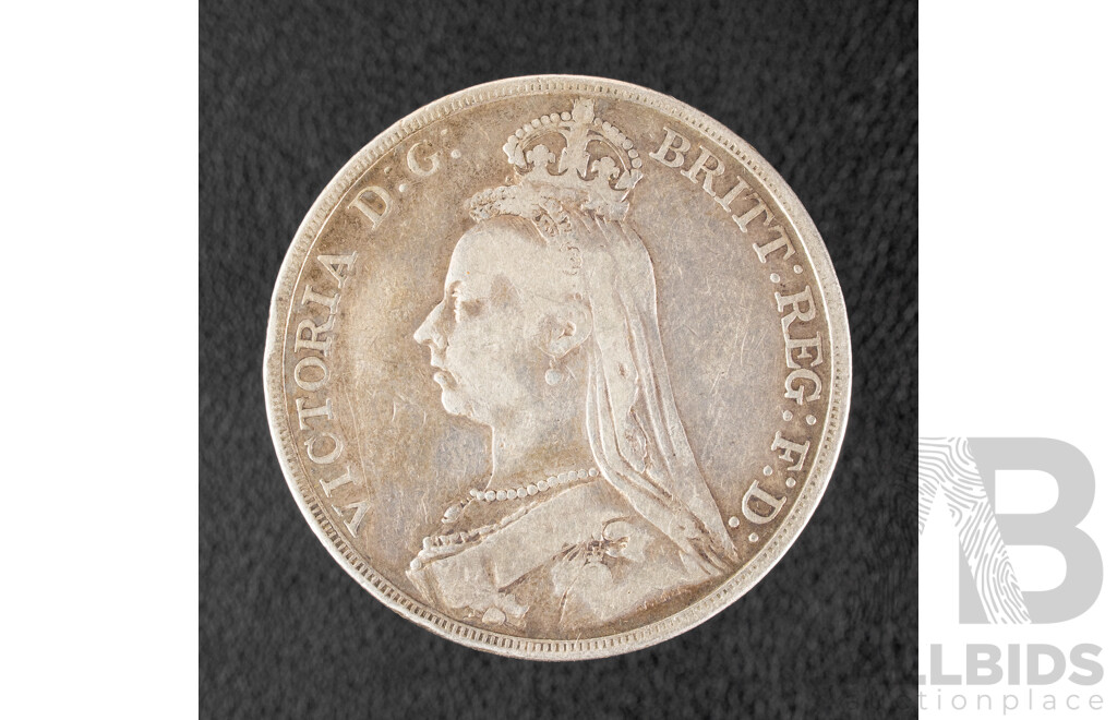United Kingdom 1889 Queen Victoria Silver Crown .925