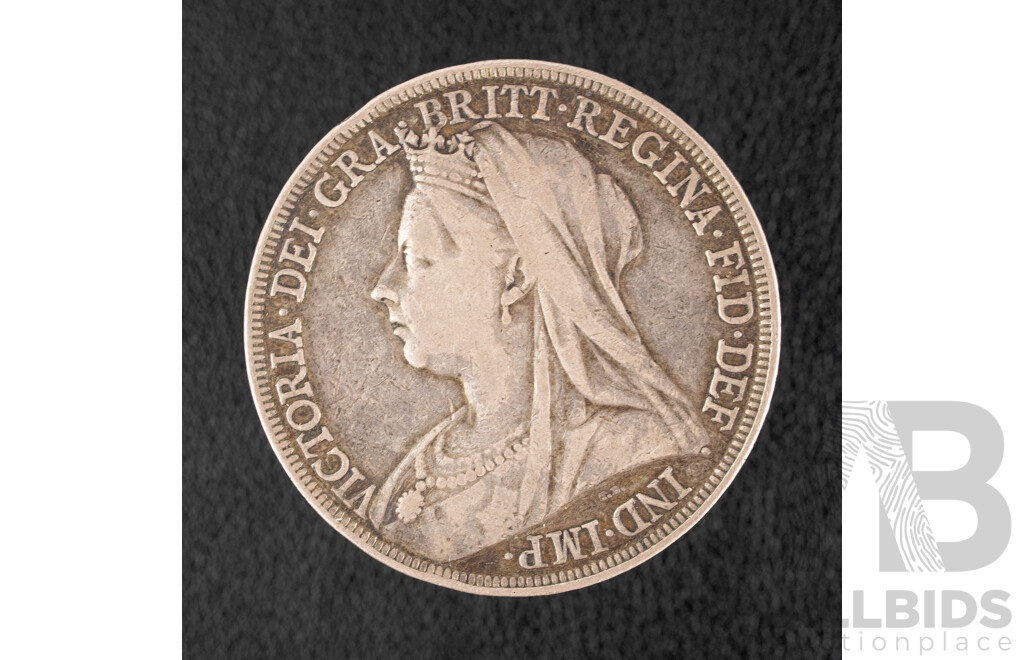 United Kingdom 1898 Queen Victoria Silver Crown .925
