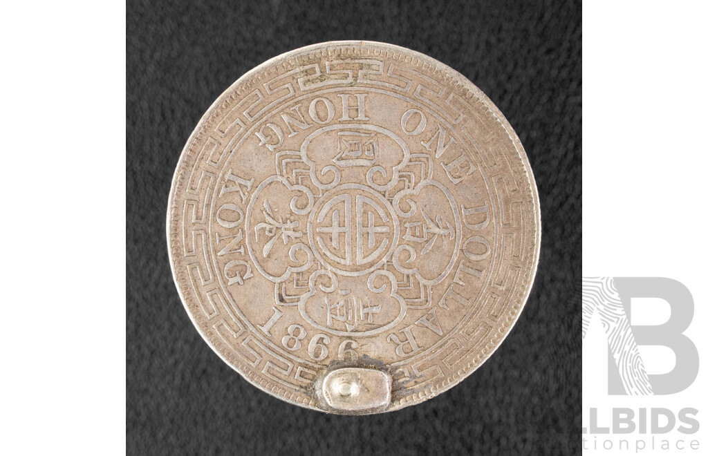 Hong Kong 1866 Queen Victoria Silver One Dollar Coin .900