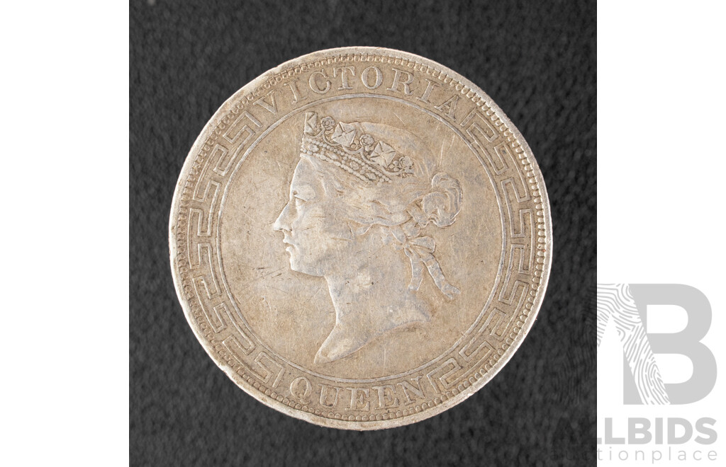 Hong Kong 1866 Queen Victoria Silver One Dollar Coin .900