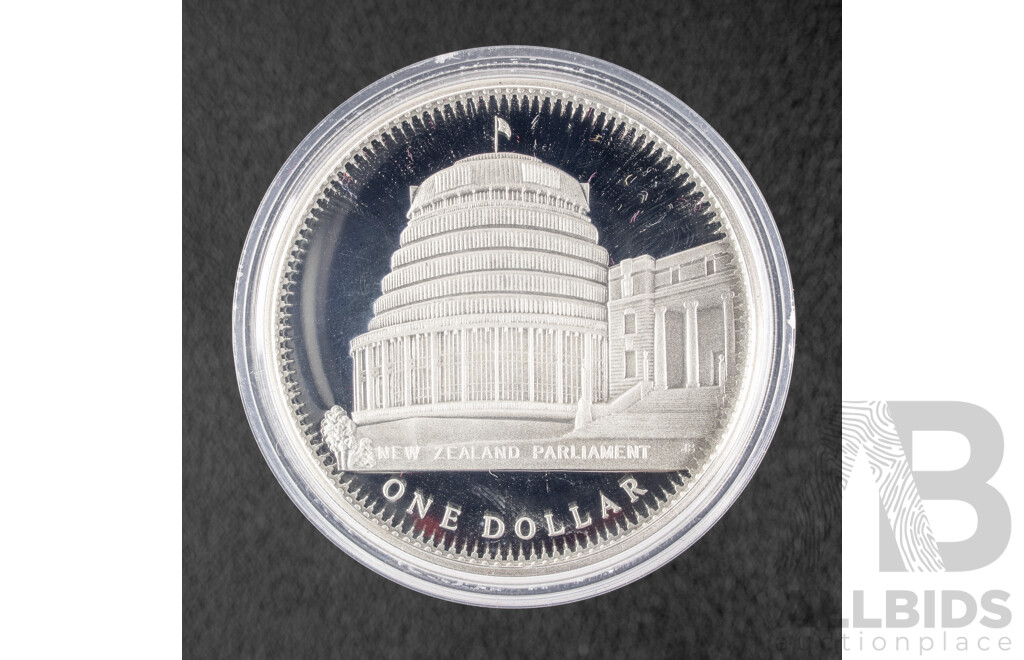 New Zealand 1978 Silver Proof One Dollar Coin, 25th Anniversary of the Coronation of QE2 .925