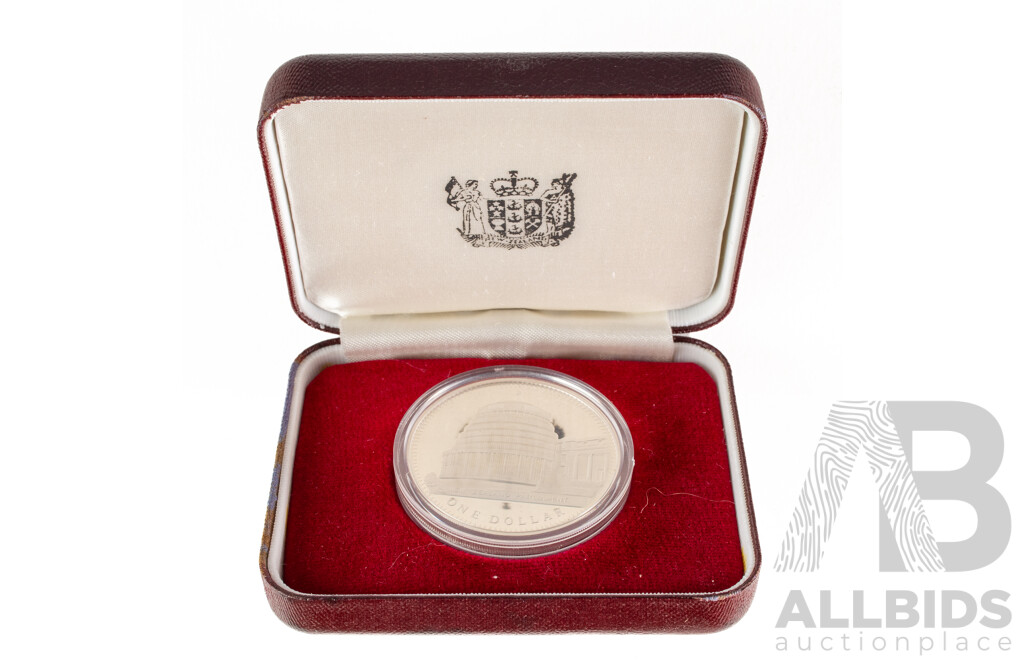 New Zealand 1978 Silver Proof One Dollar Coin, 25th Anniversary of the Coronation of QE2 .925