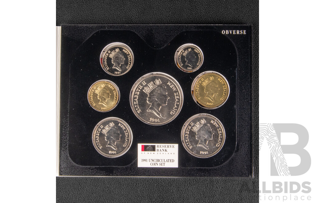 New Zealand 1968 Proof Coin Set, 1991 and 2002 UNC Coin Sets, Samoa 1967/1974 UNC Coin Sets