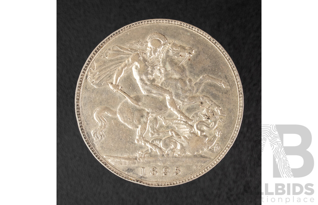 United Kingdom 1895 Queen Victoria Silver Crown .925
