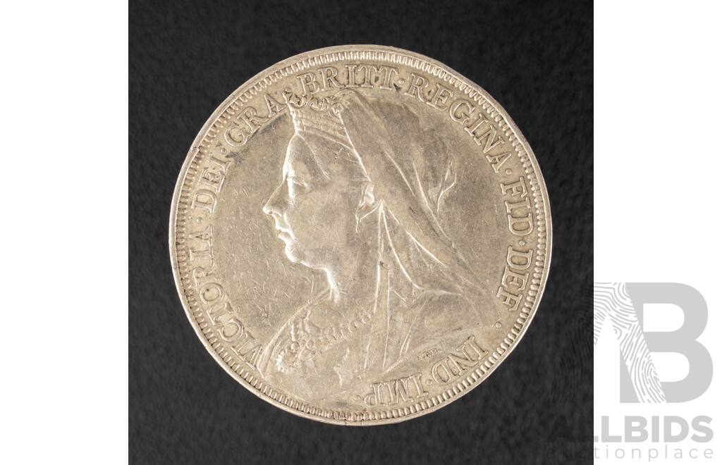 United Kingdom 1895 Queen Victoria Silver Crown .925